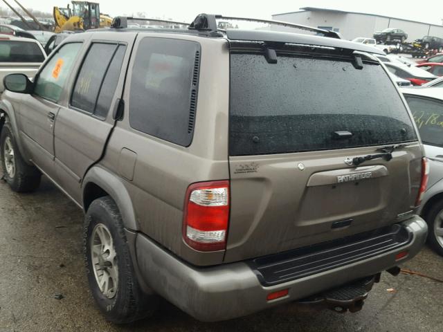 JN8DR09Y71W603921 - 2001 NISSAN PATHFINDER BEIGE photo 3