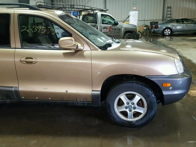 KM8SC73D43U544601 - 2003 HYUNDAI SANTA FE G GOLD photo 9