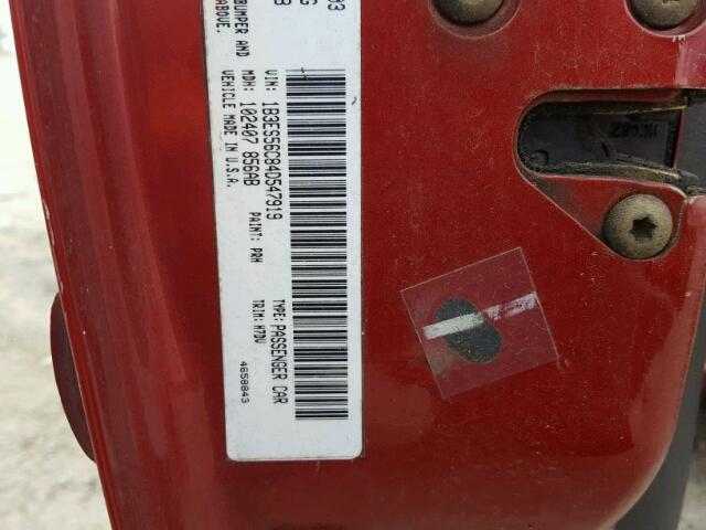 1B3ES56C84D547919 - 2004 DODGE NEON SXT RED photo 10