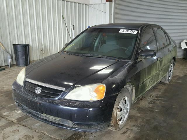 2HGES16522H527076 - 2002 HONDA CIVIC LX BLACK photo 2