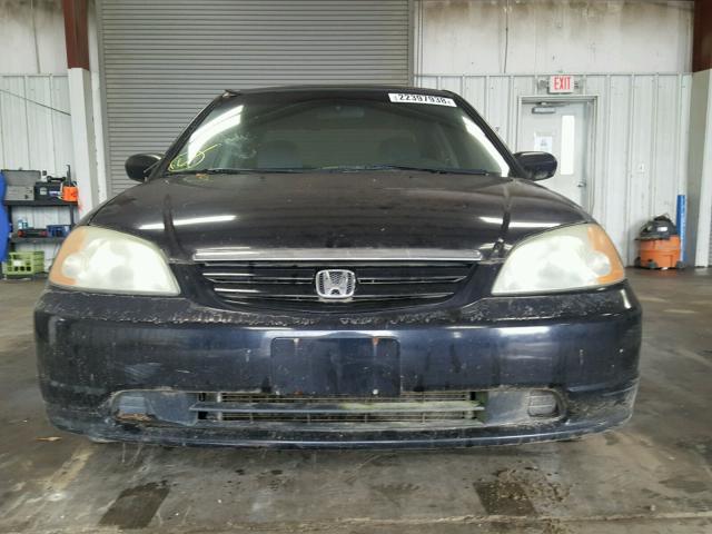 2HGES16522H527076 - 2002 HONDA CIVIC LX BLACK photo 9