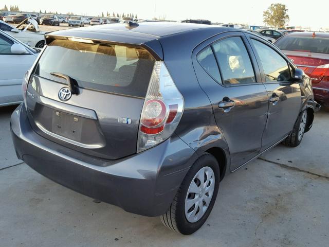 JTDKDTB33D1039834 - 2013 TOYOTA PRIUS C GRAY photo 4