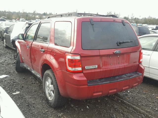 1FMCU03188KB93399 - 2008 FORD ESCAPE XLT RED photo 3