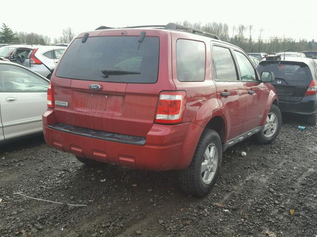 1FMCU03188KB93399 - 2008 FORD ESCAPE XLT RED photo 4