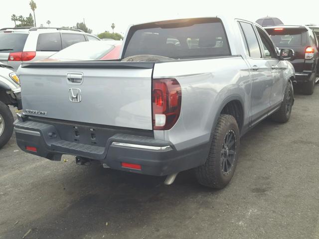 5FPYK2F40HB005593 - 2017 HONDA RIDGELINE SILVER photo 4