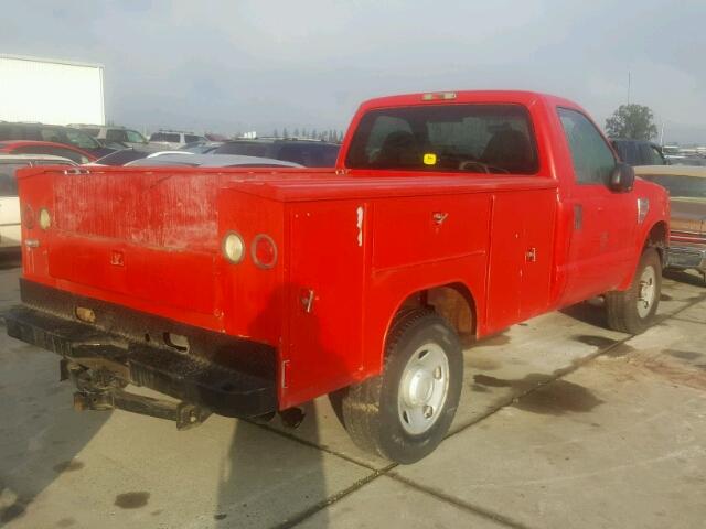 1FTSF21R98EE11637 - 2008 FORD F250 SUPER RED photo 4