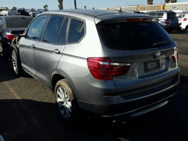 5UXWX9C53E0D24151 - 2014 BMW X3 XDRIVE2 GRAY photo 3