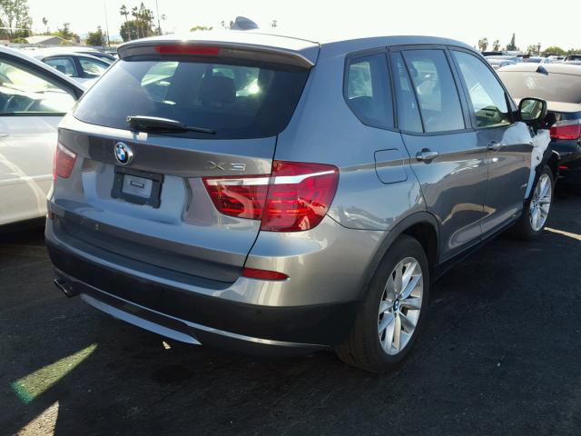 5UXWX9C53E0D24151 - 2014 BMW X3 XDRIVE2 GRAY photo 4