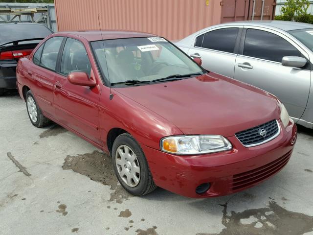 3N1CB51D6YL309009 - 2000 NISSAN SENTRA BAS BURGUNDY photo 1