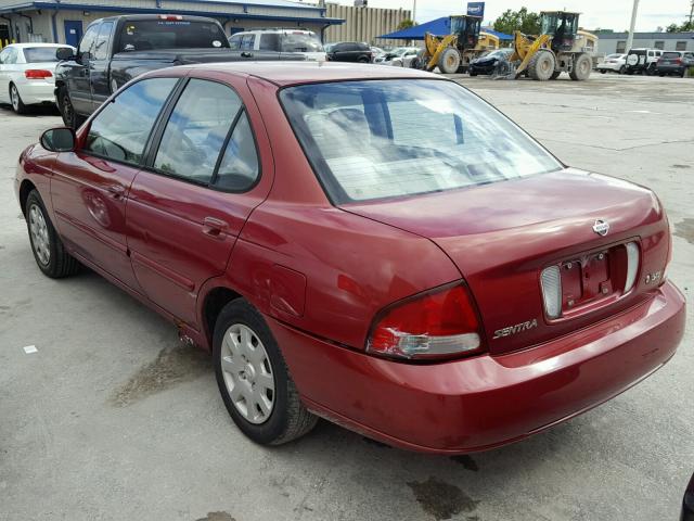 3N1CB51D6YL309009 - 2000 NISSAN SENTRA BAS BURGUNDY photo 3