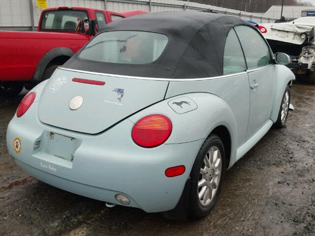 3VWCM31Y24M334487 - 2004 VOLKSWAGEN NEW BEETLE BLUE photo 4