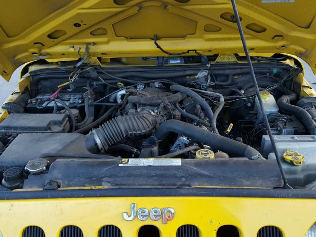 1J4FA24107L231487 - 2007 JEEP WRANGLER X YELLOW photo 7