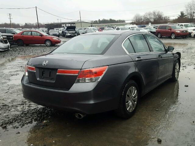 1HGCP2F37CA189560 - 2012 HONDA ACCORD LX GRAY photo 4