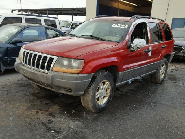 1J4GW48N82C212368 - 2002 JEEP GRAND CHER RED photo 2