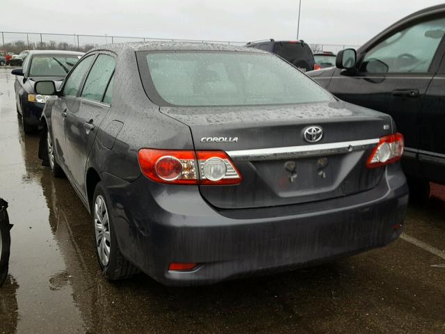 2T1BU4EE4DC025309 - 2013 TOYOTA COROLLA BA CHARCOAL photo 3