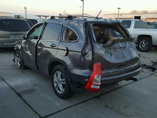 5J6RE4H7XBL006093 - 2011 HONDA CR-V EXL GRAY photo 3