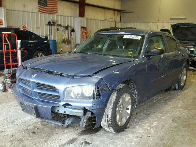 2B3KA43R77H681000 - 2007 DODGE CHARGER SE BLUE photo 2