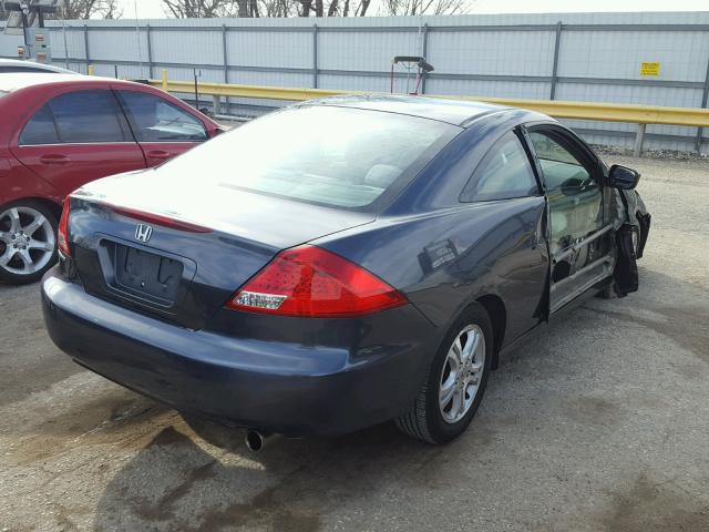 1HGCM72787A023889 - 2007 HONDA ACCORD EX BLUE photo 4