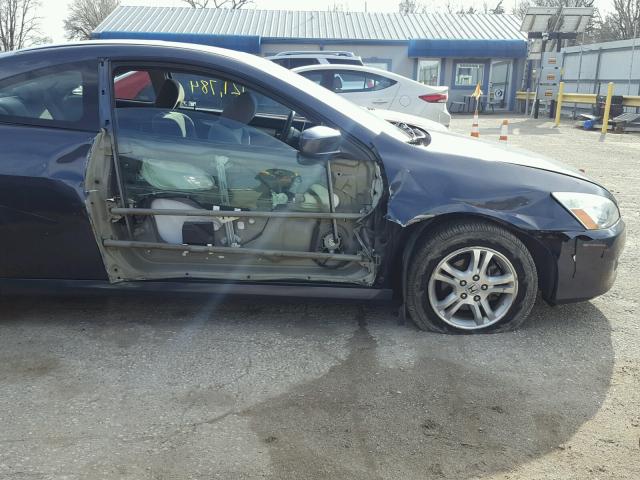 1HGCM72787A023889 - 2007 HONDA ACCORD EX BLUE photo 9