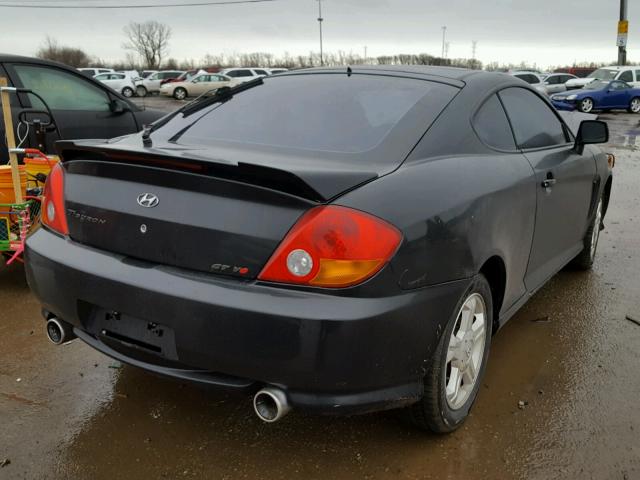 KMHHN65F13U087159 - 2003 HYUNDAI TIBURON GT BLACK photo 4