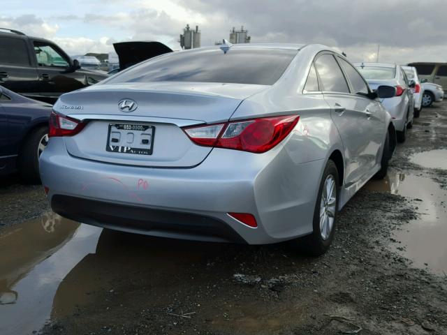 5NPEB4AC0EH917983 - 2014 HYUNDAI SONATA GLS SILVER photo 4