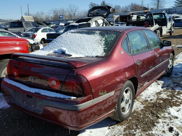 2G1WH55K019365613 - 2001 CHEVROLET IMPALA LS MAROON photo 4