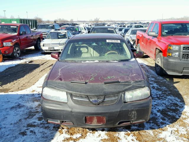 2G1WH55K019365613 - 2001 CHEVROLET IMPALA LS MAROON photo 9