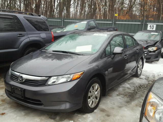 2HGFB2F53CH504174 - 2012 HONDA CIVIC LX GRAY photo 2