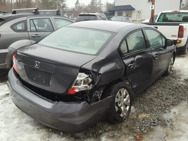 2HGFB2F53CH504174 - 2012 HONDA CIVIC LX GRAY photo 4