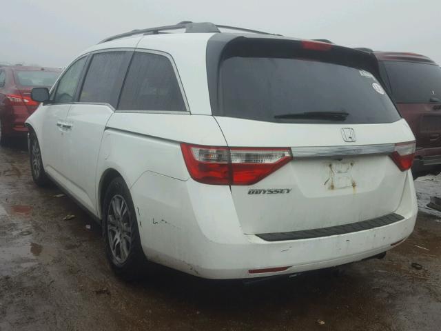 5FNRL5H66BB002344 - 2011 HONDA ODYSSEY EX WHITE photo 3