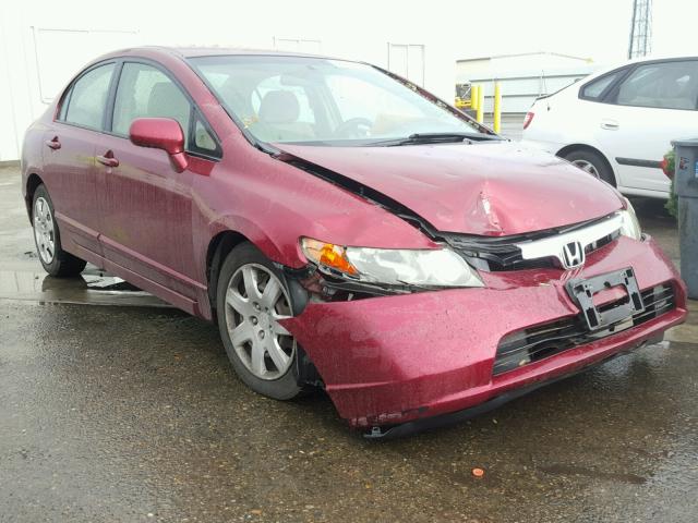 1HGFA16517L000082 - 2007 HONDA CIVIC LX RED photo 1