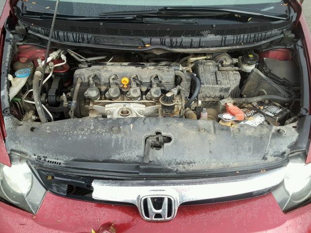 1HGFA16517L000082 - 2007 HONDA CIVIC LX RED photo 7