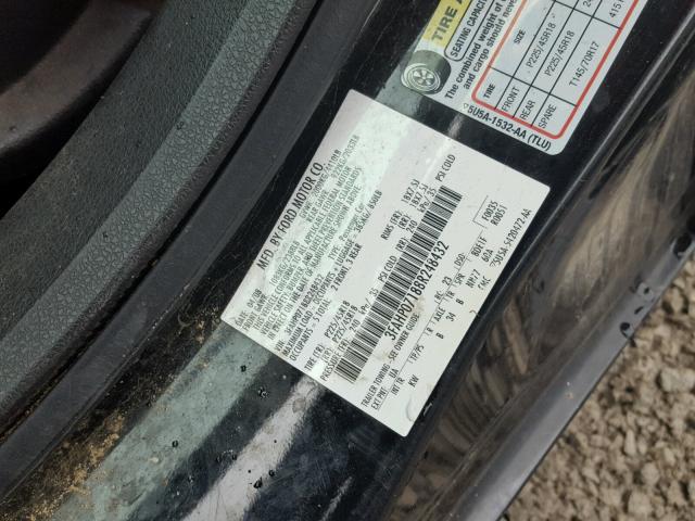 3FAHP07188R248432 - 2008 FORD FUSION SE BLACK photo 10