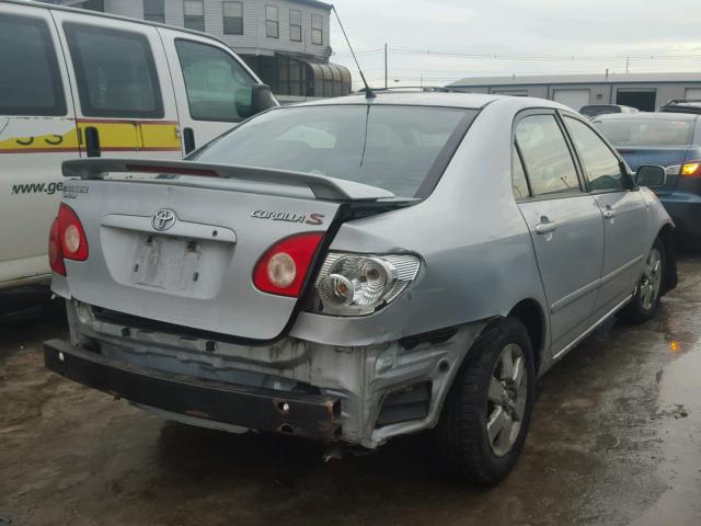 2T1BR32E15C442081 - 2005 TOYOTA COROLLA CE SILVER photo 4