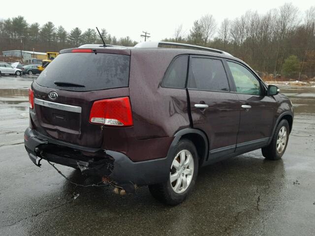 5XYKT4A12BG087931 - 2011 KIA SORENTO BA MAROON photo 4