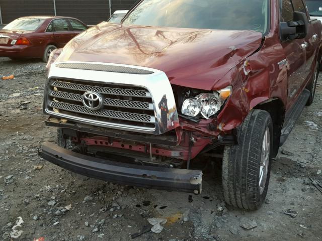 5TBEV581X7S465547 - 2007 TOYOTA TUNDRA CRE BURGUNDY photo 9