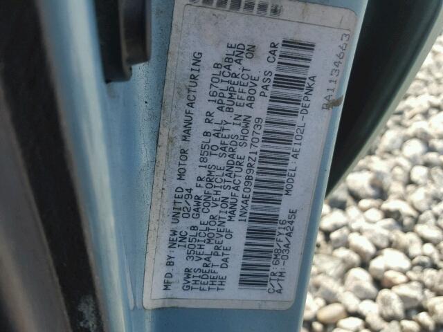 1NXAE09B9RZ170739 - 1994 TOYOTA COROLLA LE 蓝色 照片 10