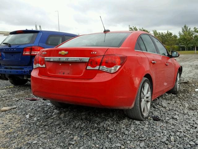 1G1PG5SB9F7180562 - 2015 CHEVROLET CRUZE LTZ RED photo 4