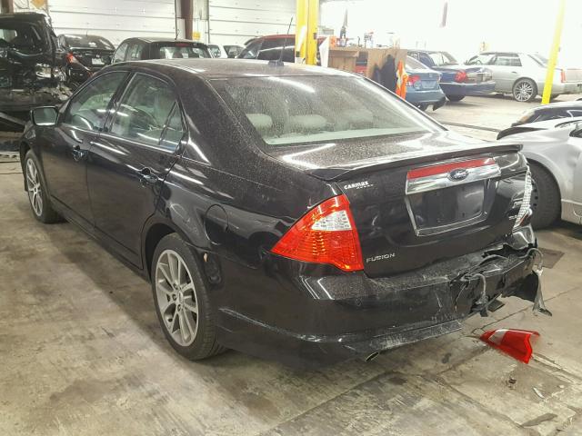 3FAHP0JG1AR173351 - 2010 FORD FUSION SEL BLACK photo 3