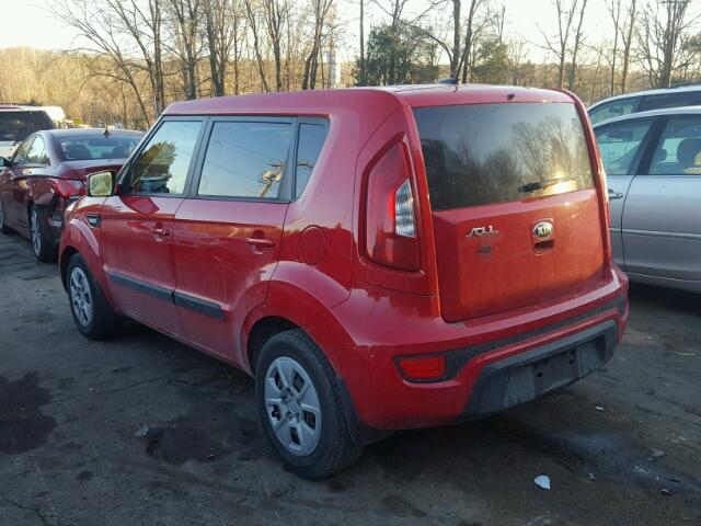 KNDJT2A56D7627025 - 2013 KIA SOUL RED photo 3