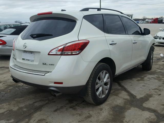 JN8AZ1MW0BW163184 - 2011 NISSAN MURANO S WHITE photo 4