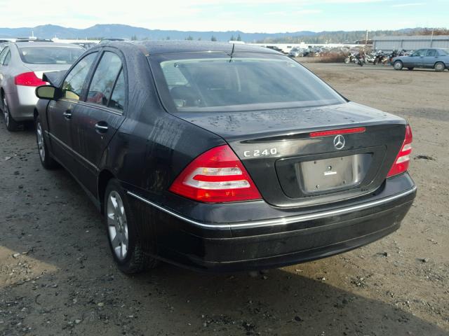 WDBRF61J05F570423 - 2005 MERCEDES-BENZ C 240 BLACK photo 3