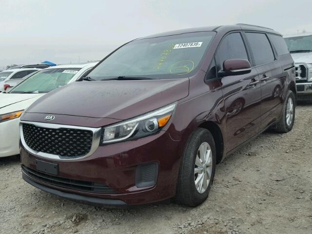 KNDMB5C1XF6027564 - 2015 KIA SEDONA LX MAROON photo 2