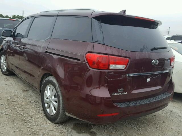 KNDMB5C1XF6027564 - 2015 KIA SEDONA LX MAROON photo 3