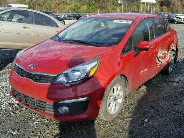 KNADN4A39G6661310 - 2016 KIA RIO EX RED photo 2