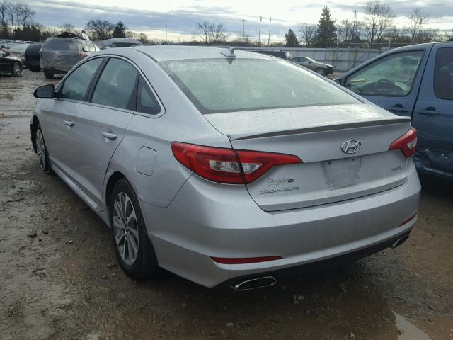 5NPE34AF7FH159035 - 2015 HYUNDAI SONATA SPO SILVER photo 3