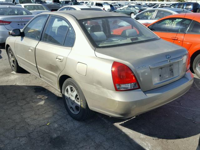 KMHDN45D83U664206 - 2003 HYUNDAI ELANTRA GL BEIGE photo 3