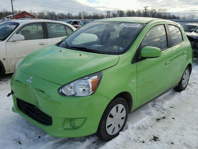 ML32A3HJ9FH012438 - 2015 MITSUBISHI MIRAGE DE GREEN photo 2