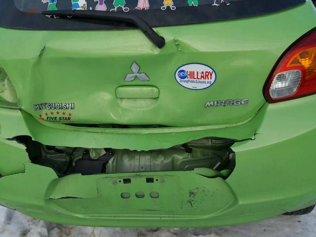 ML32A3HJ9FH012438 - 2015 MITSUBISHI MIRAGE DE GREEN photo 9