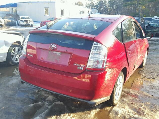 JTDKB20U277646675 - 2007 TOYOTA PRIUS RED photo 4